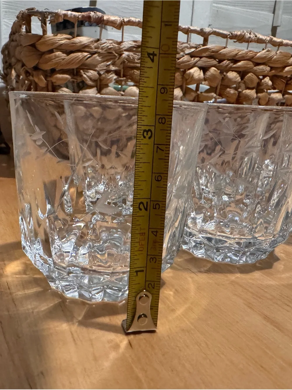 Vintage Floral Etched Glass Tumbler Set - 5 Pack